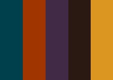 Teal, rust, eggplant, chocolate, gold... and where's the black or charcoal?
